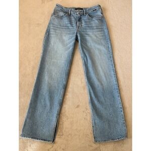 Mavi Womens 29/30 Paris Slit Jeans High-Rise Slim Straight Leg Light Wash‎ Denim